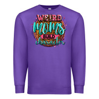 Purple weird moms build character Premium Sweatshirt - Zillion Design Studio