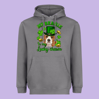 St.patrick's Day My Beagle Is My Lucky Charm Heavyweight Hoodie Designed By Ranaportraitstore