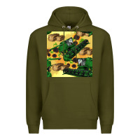 Army Green harvester seamless pattern Premium Hoodie - BundleAndBundleShop