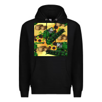 Black harvester seamless pattern Premium Hoodie - BundleAndBundleShop
