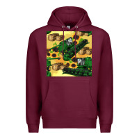 Burgundy harvester seamless pattern Premium Hoodie - BundleAndBundleShop