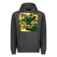 Charcoal Heather harvester seamless pattern Premium Hoodie - BundleAndBundleShop