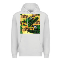 Dove Grey harvester seamless pattern Premium Hoodie - BundleAndBundleShop