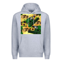 Heather Grey harvester seamless pattern Premium Hoodie - BundleAndBundleShop