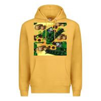 Mustard harvester seamless pattern Premium Hoodie - BundleAndBundleShop