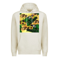 Oatmeal Heather harvester seamless pattern Premium Hoodie - BundleAndBundleShop