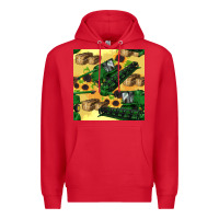 Red harvester seamless pattern Premium Hoodie - BundleAndBundleShop