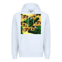 White harvester seamless pattern Premium Hoodie - BundleAndBundleShop