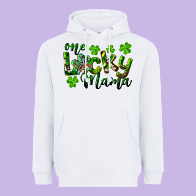St. Patrick's Day One Lucky Mama Heavyweight Hoodie Designed By Ranaportraitstore