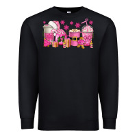 Black pink christmas coffee cups Premium Sweatshirt - texasbilliewilder