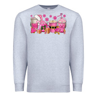 Heather Grey pink christmas coffee cups Premium Sweatshirt - texasbilliewilder