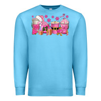 Ocean Blue pink christmas coffee cups Premium Sweatshirt - texasbilliewilder