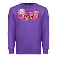 Purple pink christmas coffee cups Premium Sweatshirt - texasbilliewilder