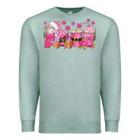 Seafoam pink christmas coffee cups Premium Sweatshirt - texasbilliewilder