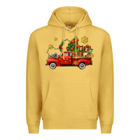 Antique Gold Christmas truck Premium Hoodie - AdoDesignShop