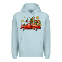 Blue Mist Christmas truck Premium Hoodie - AdoDesignShop
