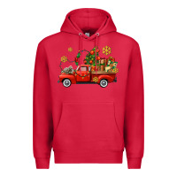 Cardinal Christmas truck Premium Hoodie - AdoDesignShop