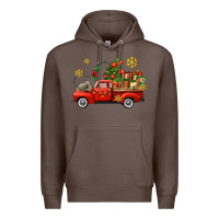 Coffee Christmas truck Premium Hoodie - AdoDesignShop