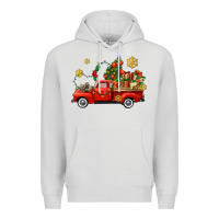 Dove Grey Christmas truck Premium Hoodie - AdoDesignShop