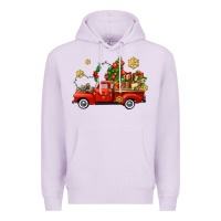 Lilac Christmas truck Premium Hoodie - AdoDesignShop