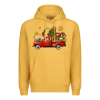 Mustard Christmas truck Premium Hoodie - AdoDesignShop