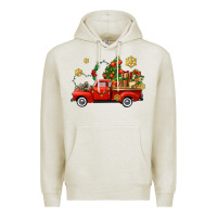 Oatmeal Heather Christmas truck Premium Hoodie - AdoDesignShop