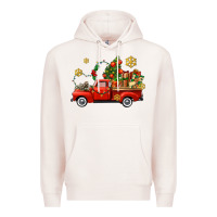 Pale Pink Christmas truck Premium Hoodie - AdoDesignShop
