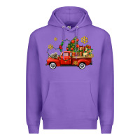 Purple Christmas truck Premium Hoodie - AdoDesignShop