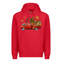 Red Christmas truck Premium Hoodie - AdoDesignShop