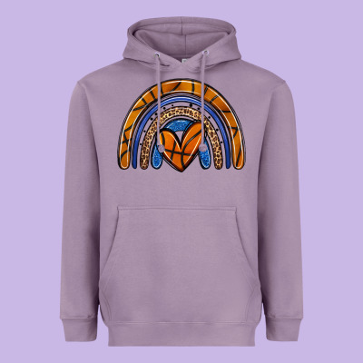Basketball Rainbow Heavyweight Hoodie Designed By Zillion Design Studio