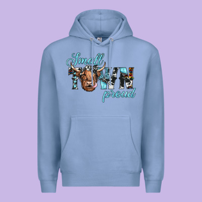 Small Town Proud Premium Hoodie Designed By Jahusdesignshop