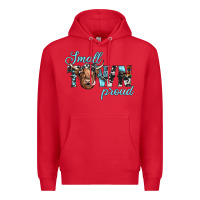 Red small town proud Premium Hoodie - JahusDesignShop