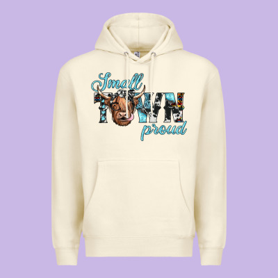 Small Town Proud Premium Hoodie Designed By Jahusdesignshop
