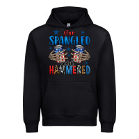 Black star spangled and hammered skeleton hand Urban Hoodie - Jasminsmagicworld