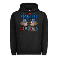 Pigment Black star spangled and hammered skeleton hand Urban Hoodie - Jasminsmagicworld