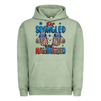 Pigment Oil Green star spangled and hammered skeleton hand Urban Hoodie - Jasminsmagicworld