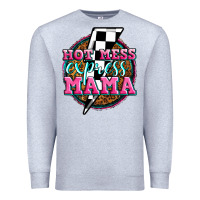 Heather Grey hot mess express mama Premium Sweatshirt - Zillion Design Studio