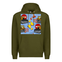 Army Green bulldozer seamles pattern Premium Hoodie - BundleAndBundleShop