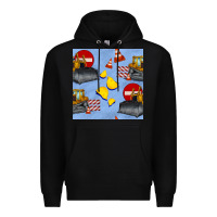 Black bulldozer seamles pattern Premium Hoodie - BundleAndBundleShop