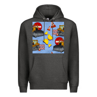 Charcoal Heather bulldozer seamles pattern Premium Hoodie - BundleAndBundleShop