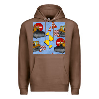 Chestnut bulldozer seamles pattern Premium Hoodie - BundleAndBundleShop