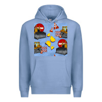 Colony Blue bulldozer seamles pattern Premium Hoodie - BundleAndBundleShop