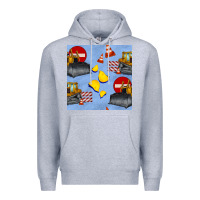 Heather Grey bulldozer seamles pattern Premium Hoodie - BundleAndBundleShop
