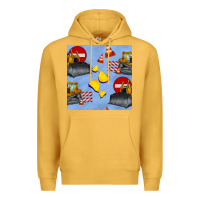 Mustard bulldozer seamles pattern Premium Hoodie - BundleAndBundleShop