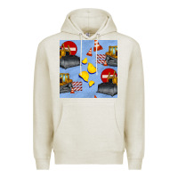 Oatmeal Heather bulldozer seamles pattern Premium Hoodie - BundleAndBundleShop