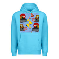 Ocean Blue bulldozer seamles pattern Premium Hoodie - BundleAndBundleShop