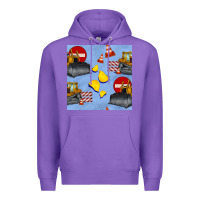 Purple bulldozer seamles pattern Premium Hoodie - BundleAndBundleShop