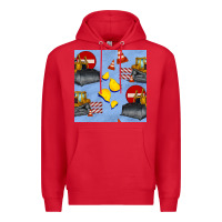 Red bulldozer seamles pattern Premium Hoodie - BundleAndBundleShop