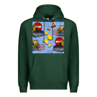 Sports Green bulldozer seamles pattern Premium Hoodie - BundleAndBundleShop
