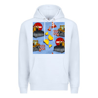 White bulldozer seamles pattern Premium Hoodie - BundleAndBundleShop